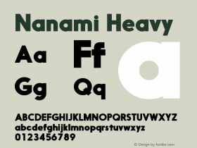 Nanami-Heavy Version 1.000 Font Sample