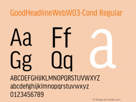 GoodHeadlineWeb W03 Cond Version 7.504 Font Sample