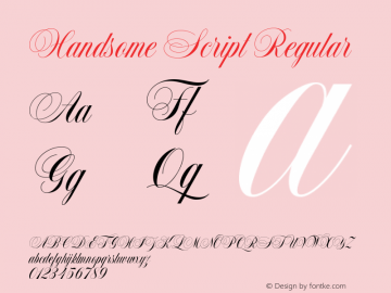 Handsome Script Version 1.000;PS 001.000;hotconv 1.0.70;makeotf.lib2.5.58329 Font Sample