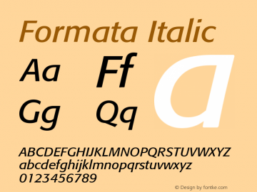 Formata-Italic OTF 1.0;PS 001.003;Core 1.0.22 Font Sample