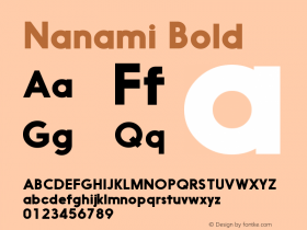 Nanami-Bold Version 1.000 Font Sample