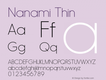 Nanami-Thin Version 1.000 Font Sample