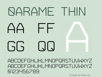 Arame-Thin Version 1.000 Font Sample