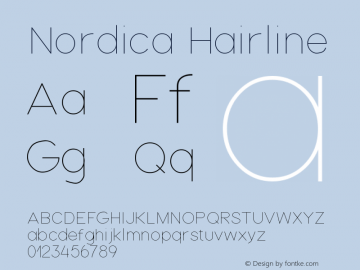 NordicaHairline Version 1 Font Sample