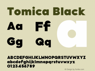Tomica-Black 1.000 Font Sample