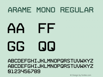Arame Mono Version 1.002; Fonts for Free; vk.com/fontsforfree Font Sample
