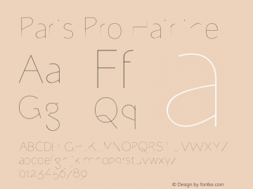 ParisPro-Hairline 1.000 Font Sample
