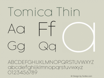Tomica-Thin 1.000 Font Sample