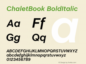 ChaletBook BoldItalic Version 1.001 2006 regeneration release Font Sample