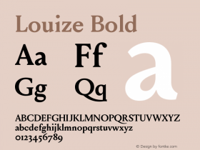 Louize-Bold Version 1.000 Font Sample