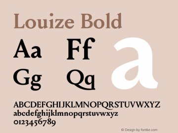Louize-Bold Version 1.000 Font Sample
