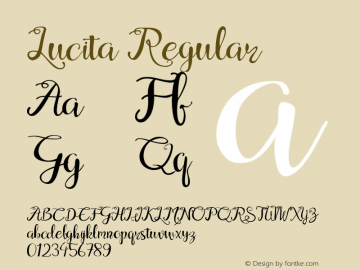 Lucita 1.000 Font Sample