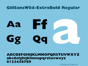 Gill Sans W04 Extra Bold Version 1.1图片样张