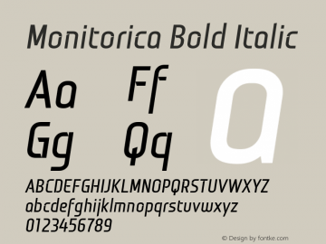 Monitorica-BoldItalic 1.2; CC 4.0 BY-ND Font Sample