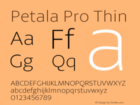 PetalaPro-Thin Version 1.001 Font Sample