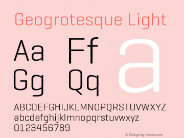 Geogrotesque-Light Version 2.001 Font Sample