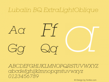 LubalinBQ-ExtraLightOblique 001.000图片样张
