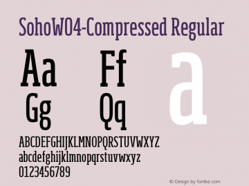 Soho W04 Compressed Version 1.10 Font Sample