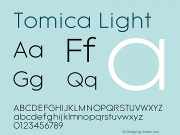 Tomica-Light 1.000 Font Sample