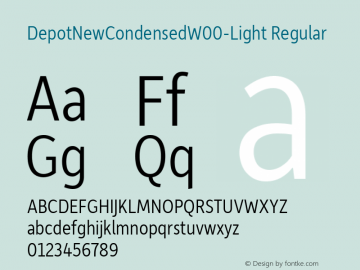 Depot New Condensed W00 Light Version 2.00 Font Sample