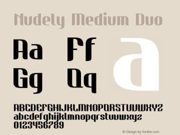 Nudely-MediumDuo Version 1.000 Font Sample