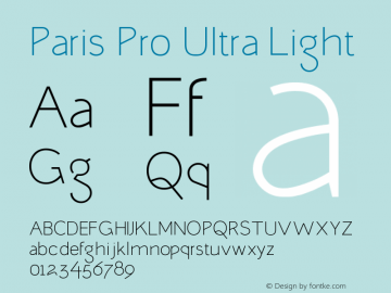 ParisPro-UltraLight Version 1.000;PS 001.001;hotconv 1.0.56 Font Sample