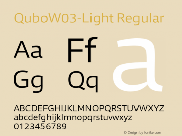 Qubo W03 Light Version 1.00 Font Sample