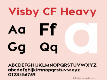 Visby CF Heavy Version 1.005;PS 001.005;hotconv 1.0.70;makeotf.lib2.5.58329 Font Sample