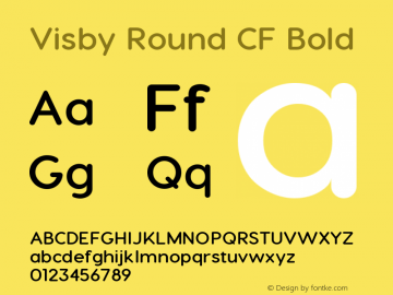 Visby Round CF Bold Version 1.009;PS 001.009;hotconv 1.0.70;makeotf.lib2.5.58329 Font Sample