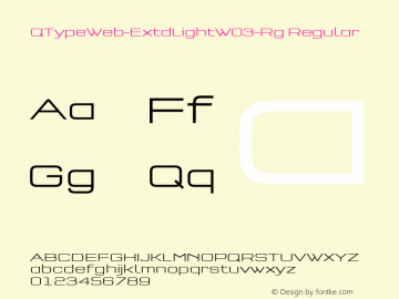 QTypeWeb-ExtdLight W03 Regular Version 7.504 Font Sample