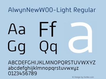 Alwyn New W00 Light Version 5.00 Font Sample