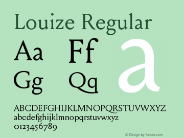 Louize Version 1.000 Font Sample