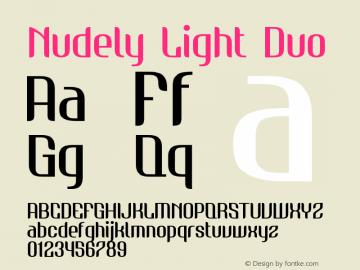 Nudely-LightDuo Version 1.000 Font Sample