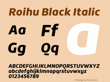 Roihu-BlackIt Version 1.000;PS 001.001;hotconv 1.0.56 Font Sample