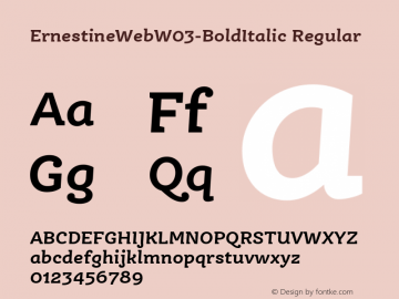 ErnestineWeb W03 BoldItalic Version 7.504图片样张