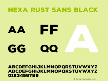 Nexa Rust Sans Black Version 1.000;PS 001.000;hotconv 1.0.70;makeotf.lib2.5.58329 DEVELOPMENT Font Sample