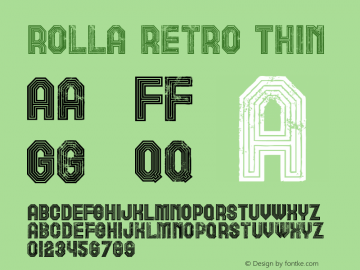 Rolla retro Thin Version 1.000 Font Sample