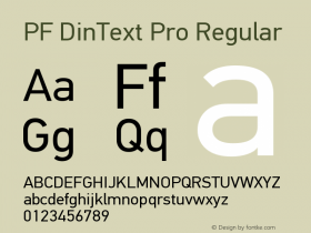 PFDinTextPro-Regular Version 2.005 2005 Font Sample