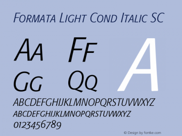 Formata-LightCnItalicSC OTF 1.0;PS 001.001;Core 1.0.22 Font Sample