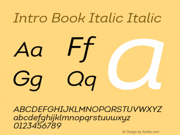 Intro-Book-Italic Version 1.000图片样张