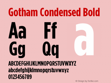 GothamCondensed-Bold Version 1.200 Font Sample