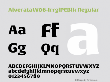 Alverata W06 Irrgl PE Blk Version 1.1 Font Sample