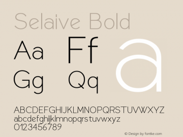 Selaive-Bold 1.000 Font Sample