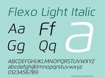 Flexo-LightIt Version 1.06          UltraPrecision Font Font Sample