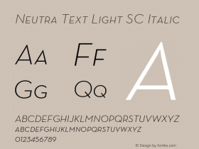 NeutraText-LightSCItalic OTF 1.000;PS 001.000;Core 1.0.29 Font Sample