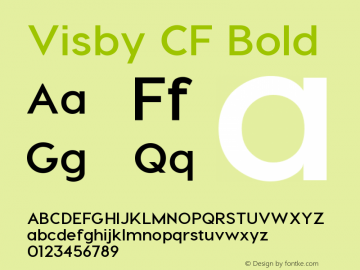 Visby CF Bold Version 1.005;PS 001.005;hotconv 1.0.70;makeotf.lib2.5.58329 Font Sample