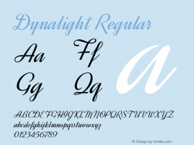 Dynalight-Regular Version 1.000 Font Sample