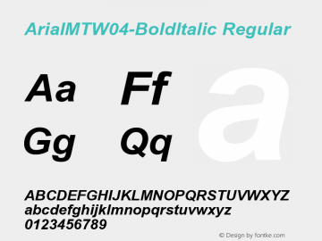 Arial MT W04 Bold Italic Version 1.10图片样张