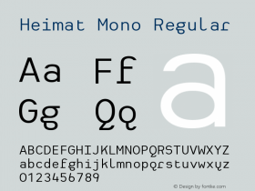 HeimatMono-Regular 001.000 Font Sample