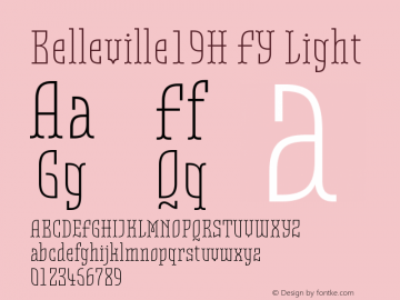 Belleville19H FY Light Version 1.000 Font Sample